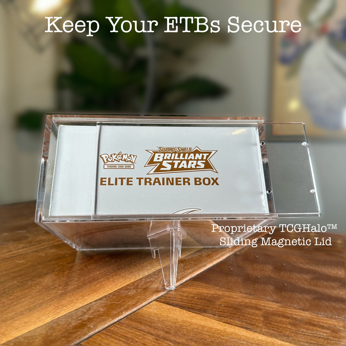 Legendary Guard Acrylic Pokémon ETB Case – Thick Clear, Magnetic Top, Stackable